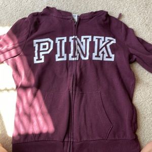 Burgundy PINK Zip up hoodie